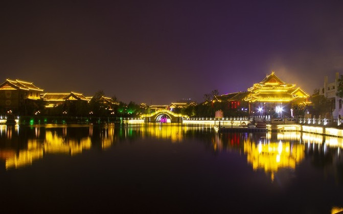 开封免费景点——大宋御河夜景(水系)