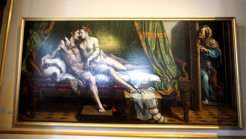 这幅"偷情"油画争议很大,注意看男人的左腿,脚的方向不对,有人说是第