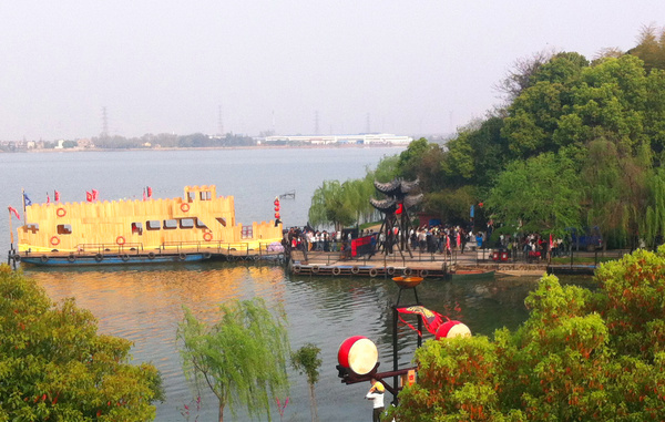 武汉张公山寨一日游【乘古战船,郊游观景,武汉出发】