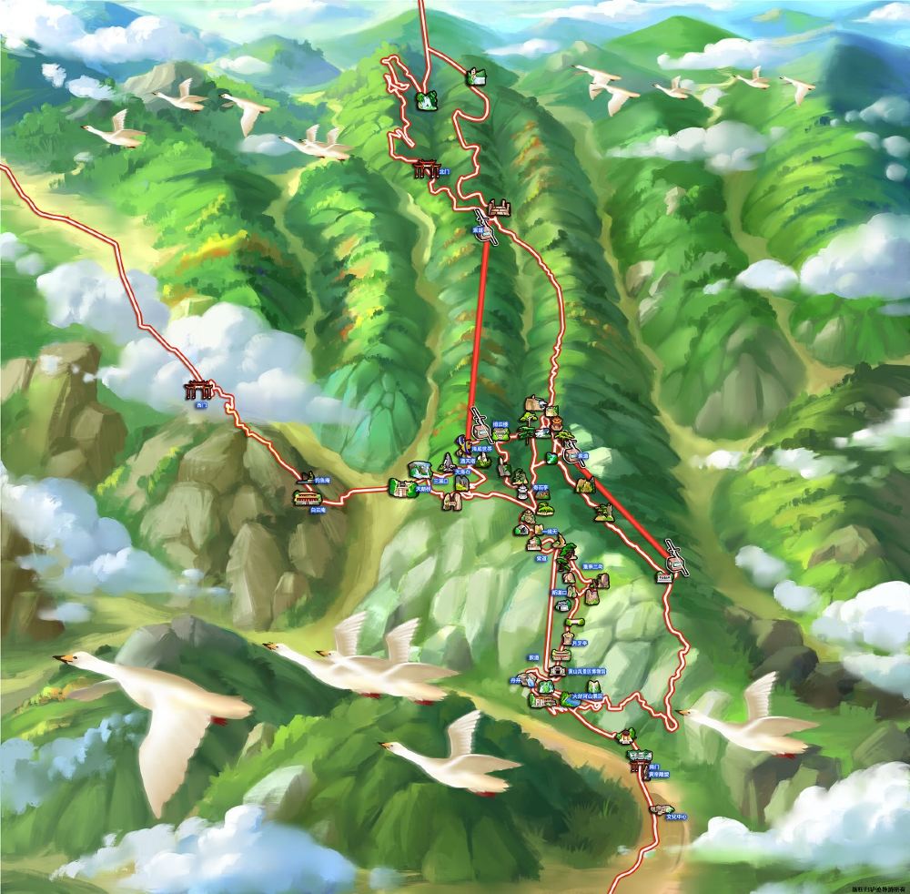 黄山风景区手机导游全景地图园内导航线路推荐自动讲解