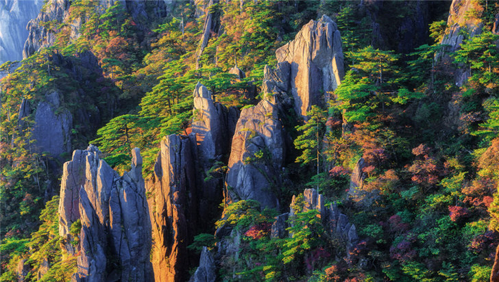 安徽黄山风景区 玉屏楼 鳌鱼峰 光明顶 始信峰 飞来石