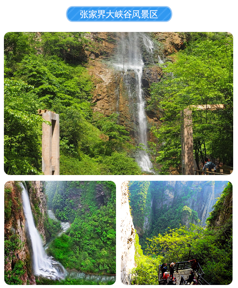 张家界大峡谷玻璃桥 一帘幽梦土匪洞 神泉湖精品一日游【高端纯玩无