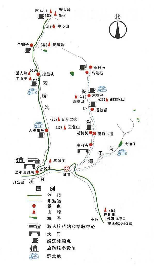 其中双桥沟是唯一能以车代步游览的一条,长坪沟和海子沟只能徒步或者