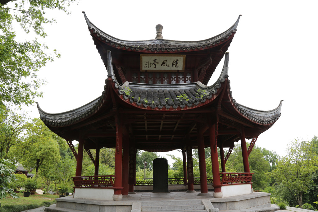 雨山湖的亭子,雨山湖的桥_大山谷图库