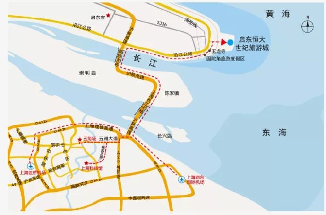 机场高速-上海绕城高速(崇明方向-沪陕高速公路(从沿江公路/启东(南