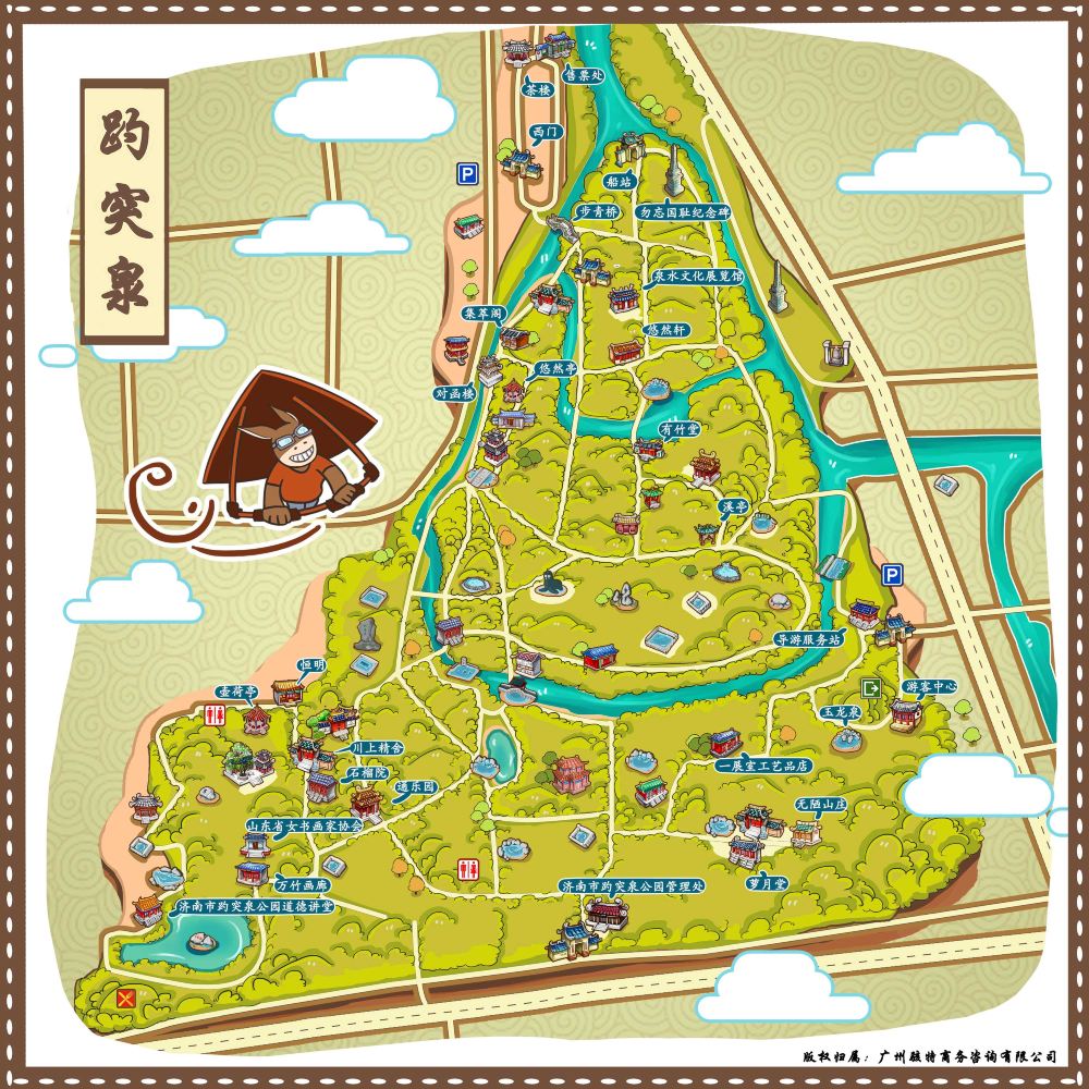 趵突泉景区手机导游全景地图园内导航线路推荐自动讲解