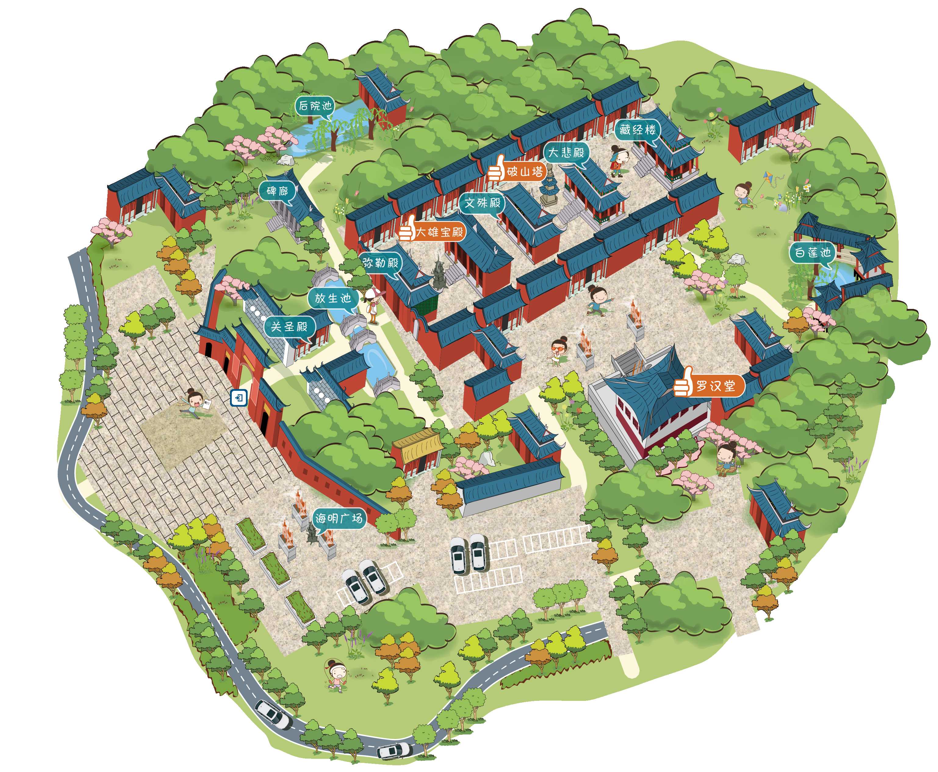 梁平双桂堂-手机智能定位语音讲解【全彩地图导览,不含门票】