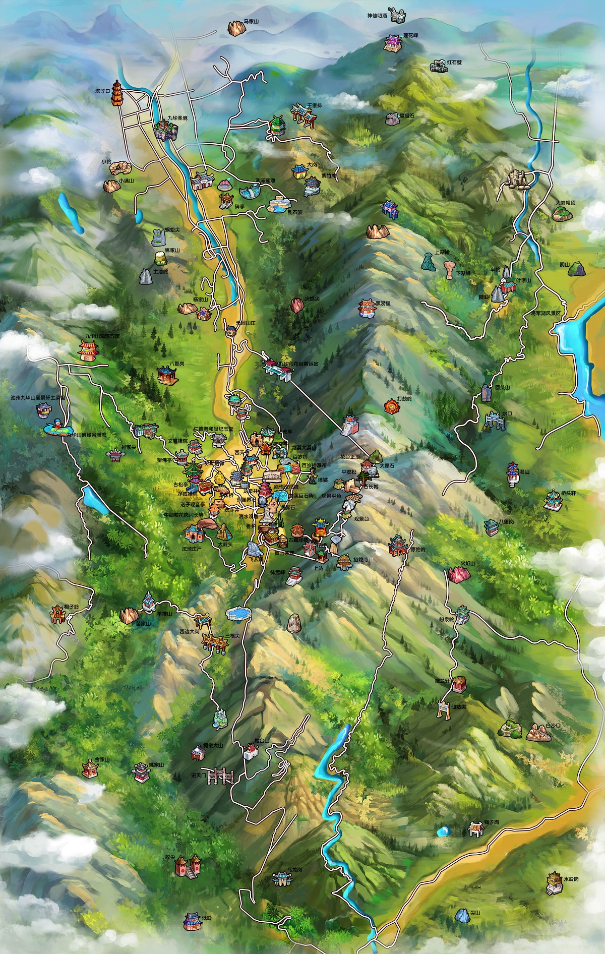 jiuhua Mountain Tourist Map