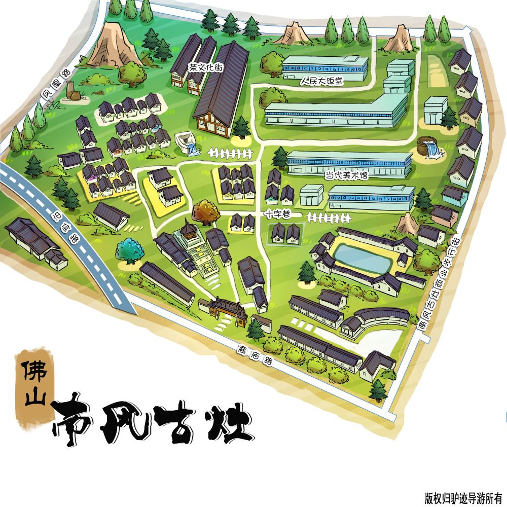 南风古灶手机导游全景地图园内导航线路推荐自动讲解