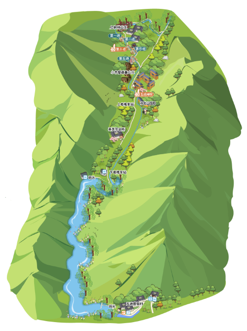 诸暨五泄手机智能定位语音讲解全彩地图导览不含门票