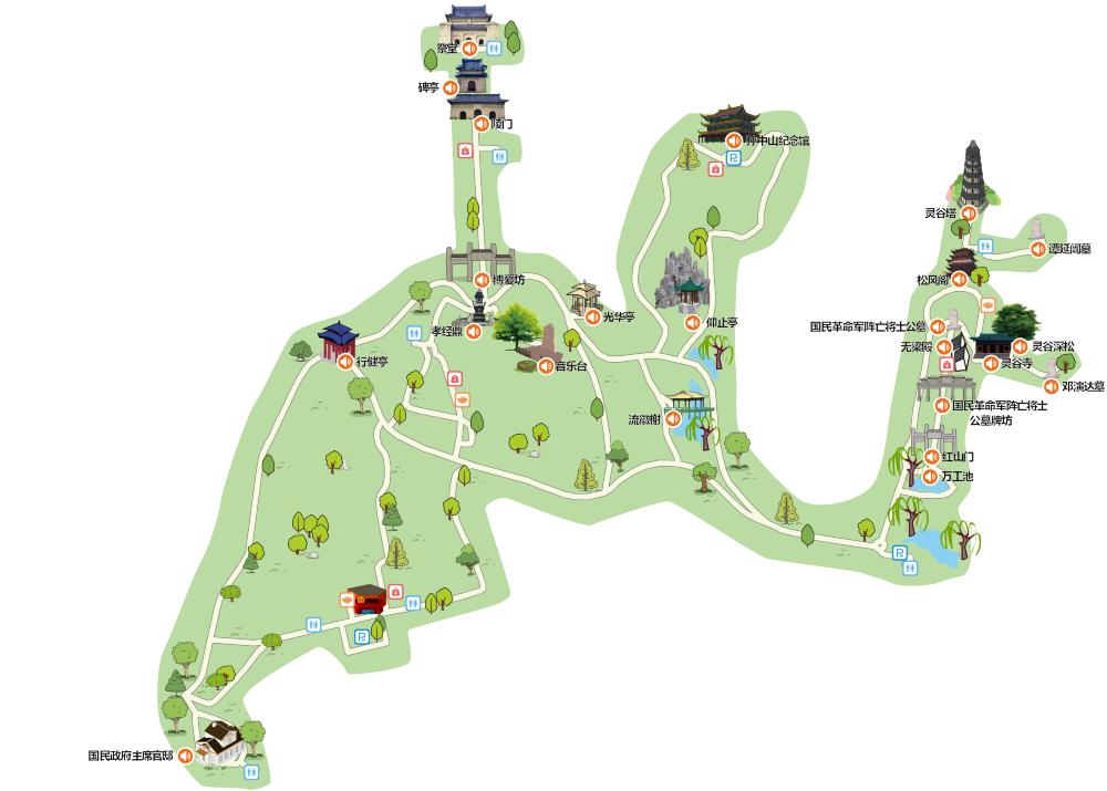 钟山风景名胜区手机智能定位语音讲解全彩地图导览不含门票