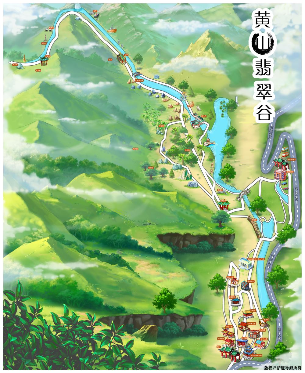 翡翠谷风景区手机导游全景地图园内导航线路推荐自动讲解