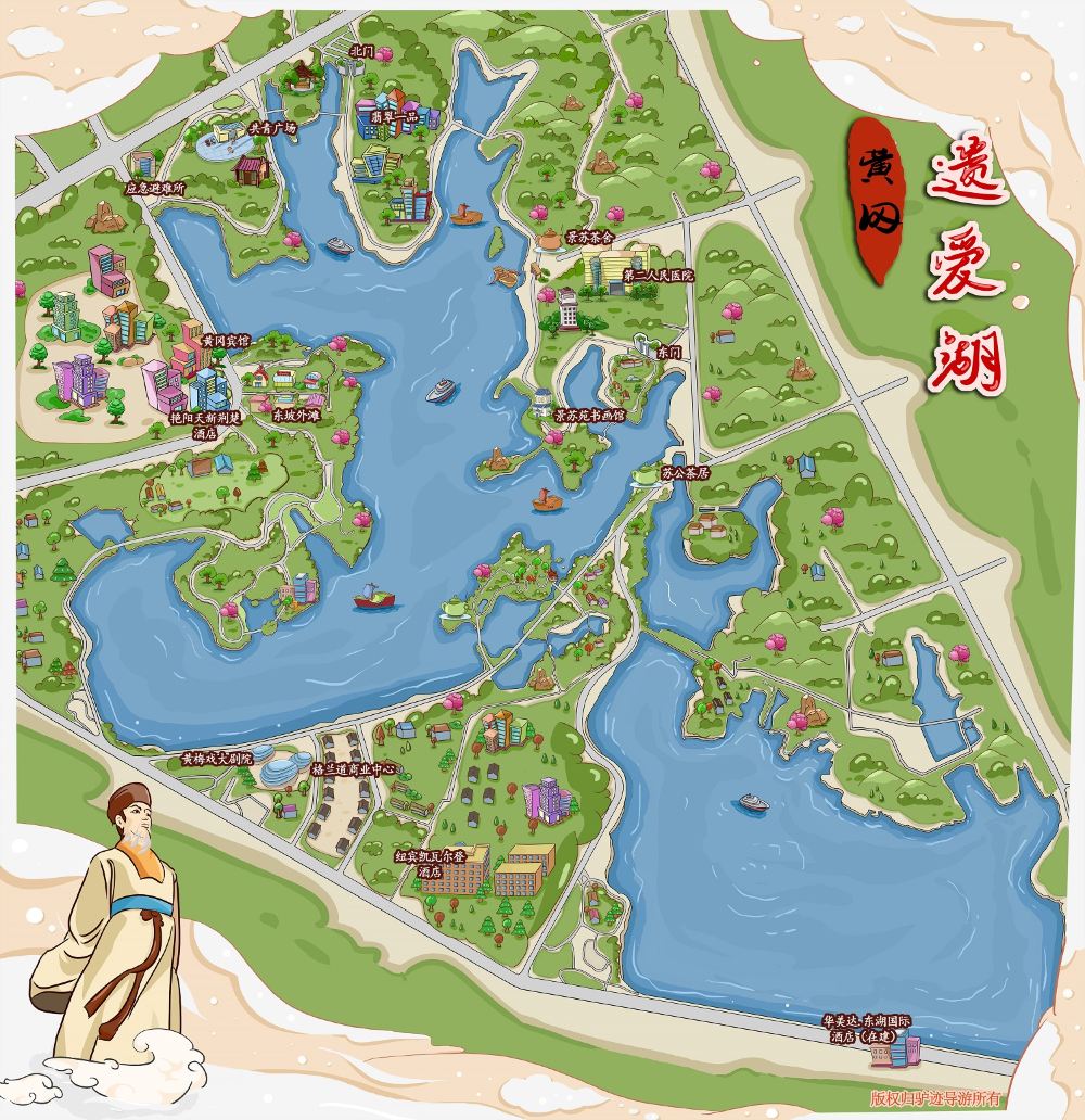 遗爱湖手机导游全景地图园内导航线路推荐自动讲解