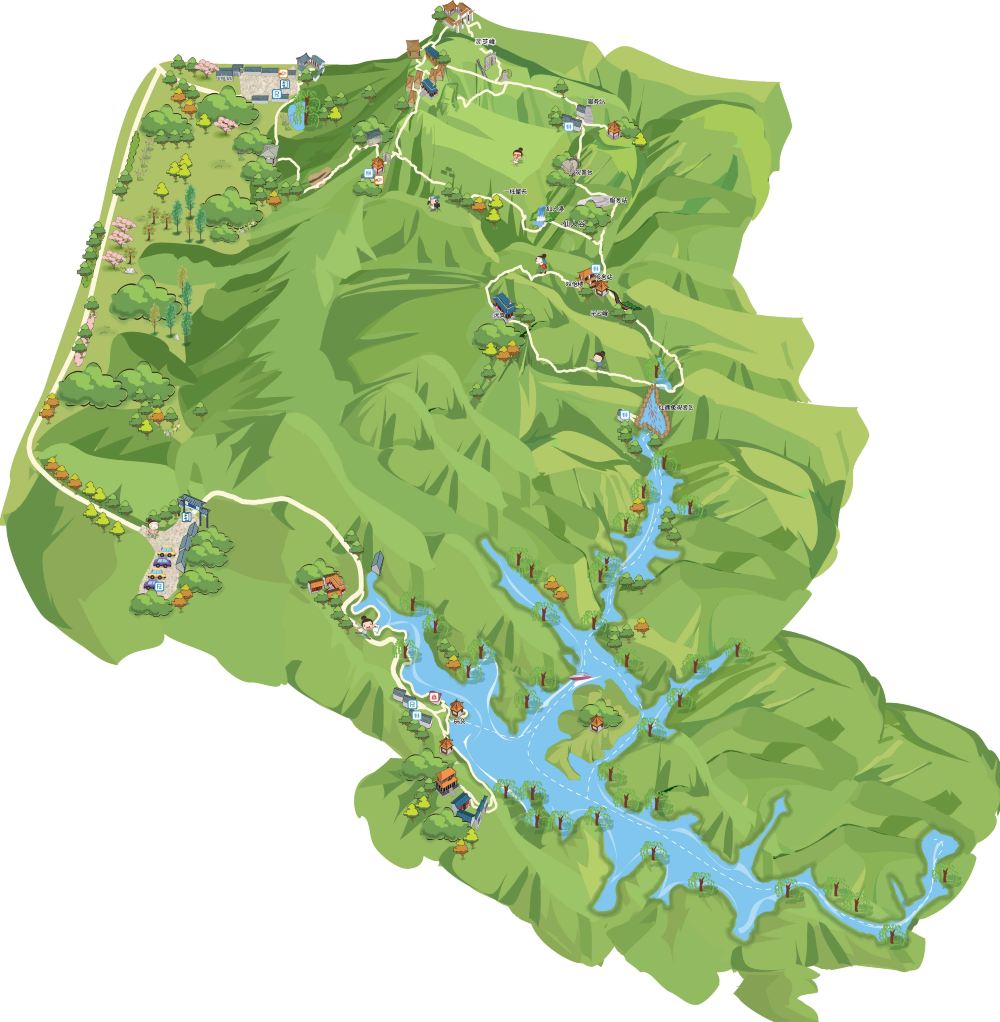 连城冠豸山-手机智能定位语音讲解【全彩地图导览,含35个讲解点】(不