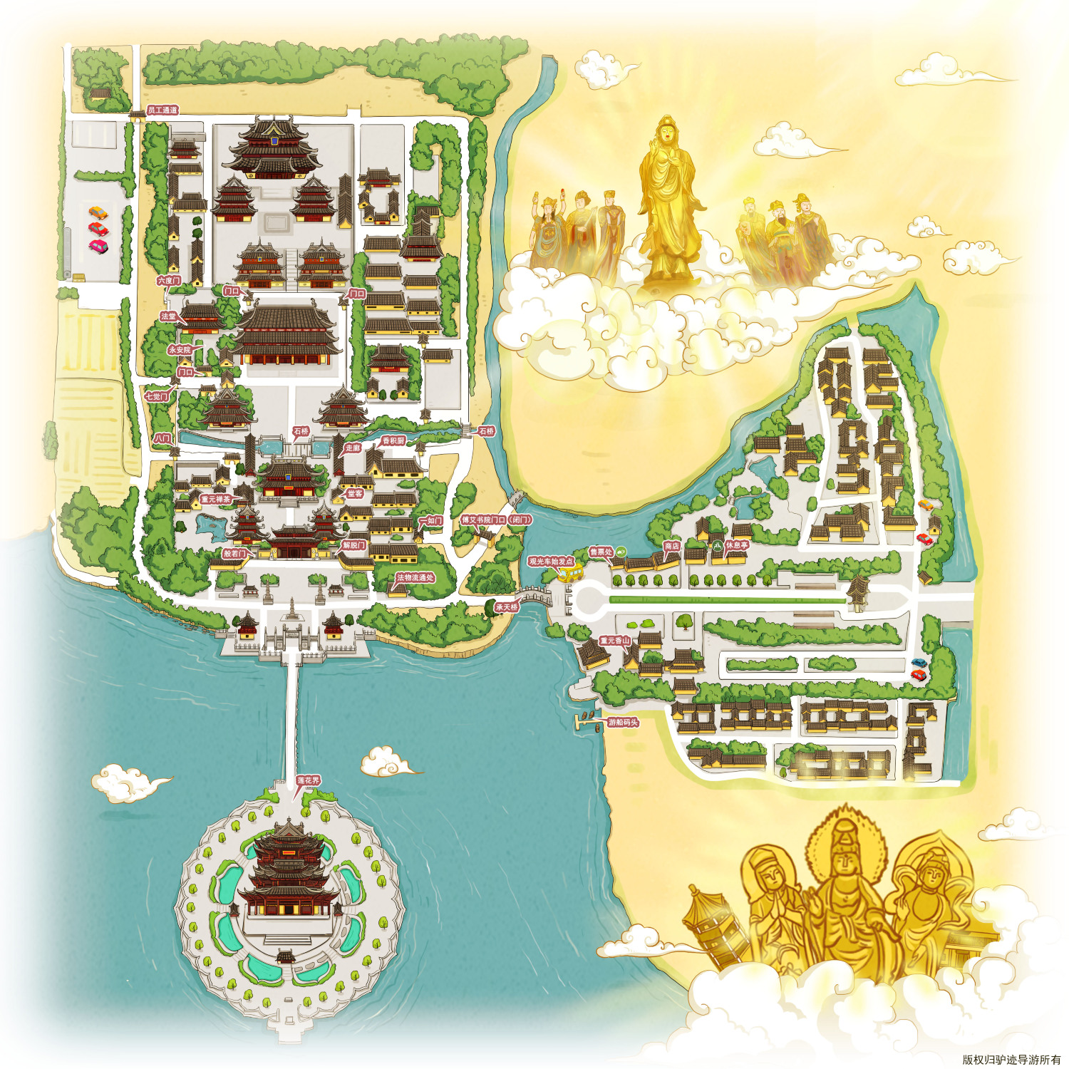 重元寺手机导游【全景地图,园内导航,线路推荐,自动讲解】