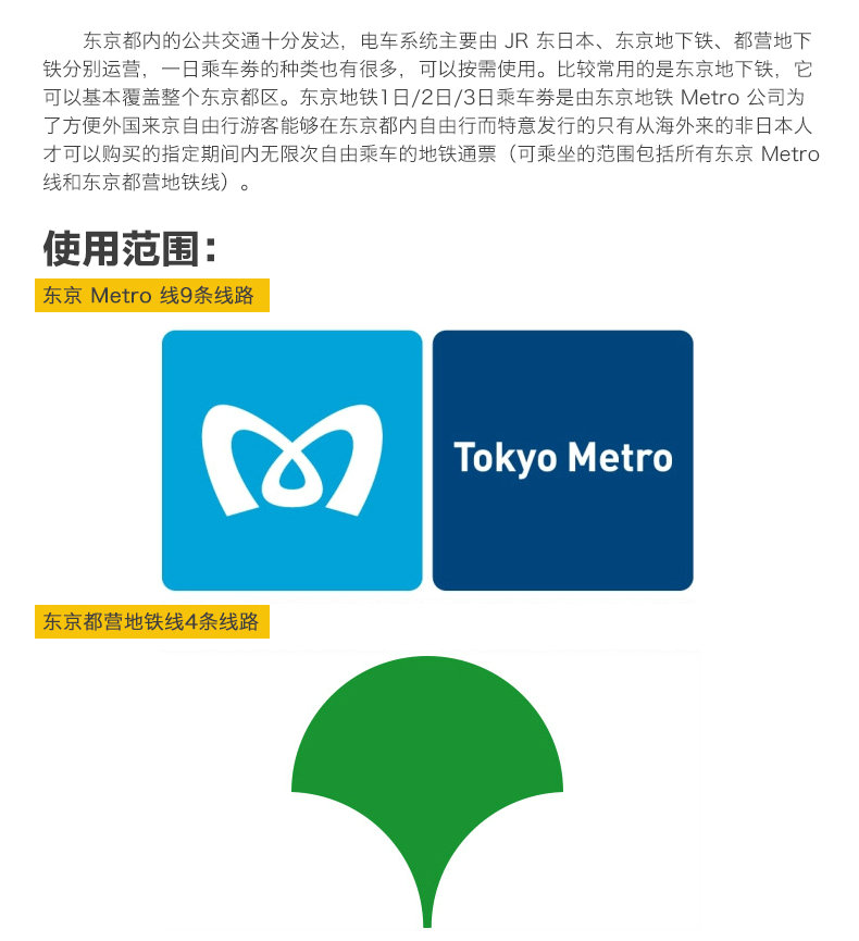 日本东京地铁卡交通卡1\/2\/3日劵交通卡乘车票