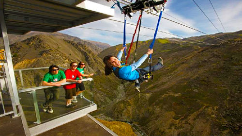 新西兰 皇后镇内维斯峡谷高空秋千 单人/双人可选 (含证书 纪念帽