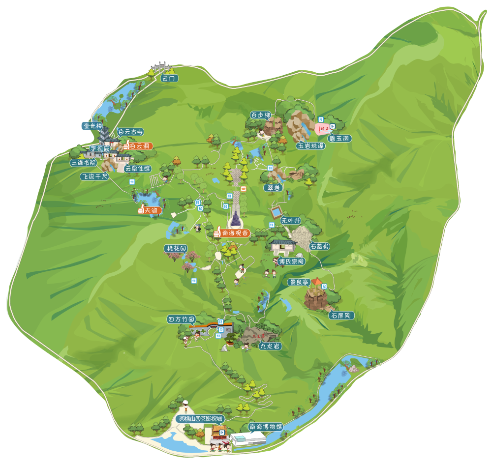 西樵山风景名胜区手机智能定位语音讲解含24个讲解点不含门票