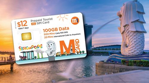 新加坡旅游电话卡 M1通信卡 100GB流量不限速