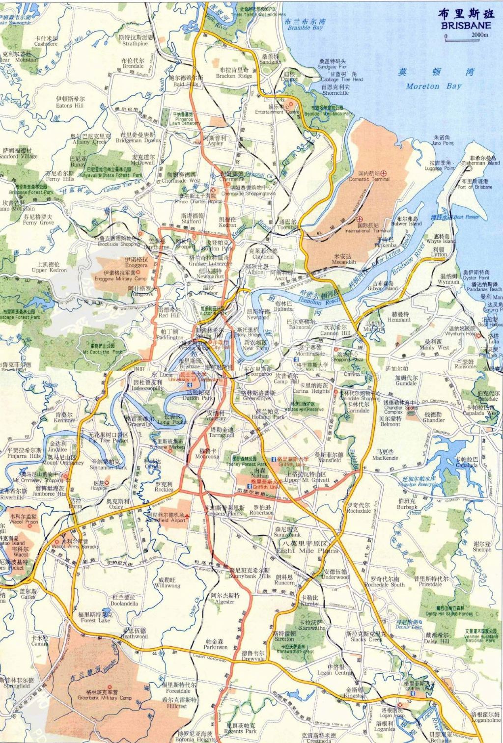 布里斯班市区地图图片