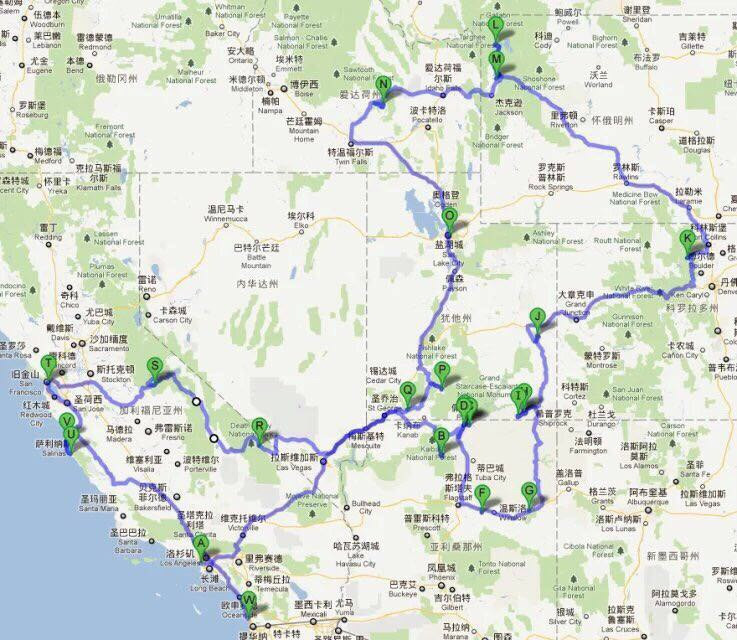 美国自驾6000英里行程及地图 洛杉矶市游记攻略 携程攻略